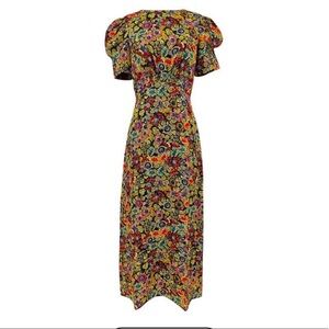 Saloni Bianca Silk Dress in Yuzu Prairie print
